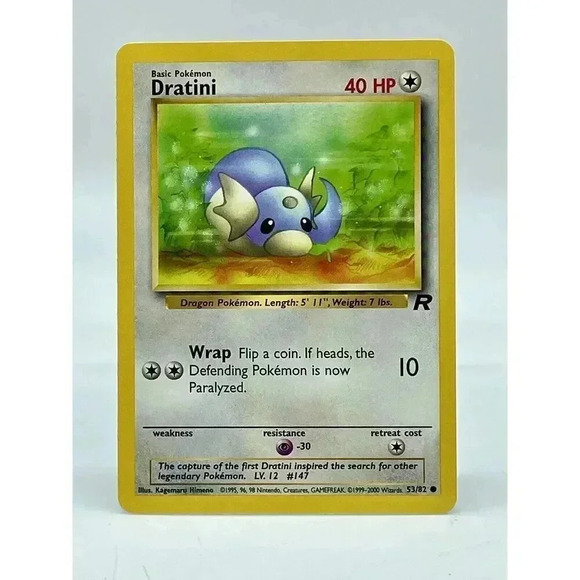 Dratini 53/82 Team Rocket Pokemon‎ TCG WOTC Non Holo Vintage 2000 NM - Picture 1 of 6